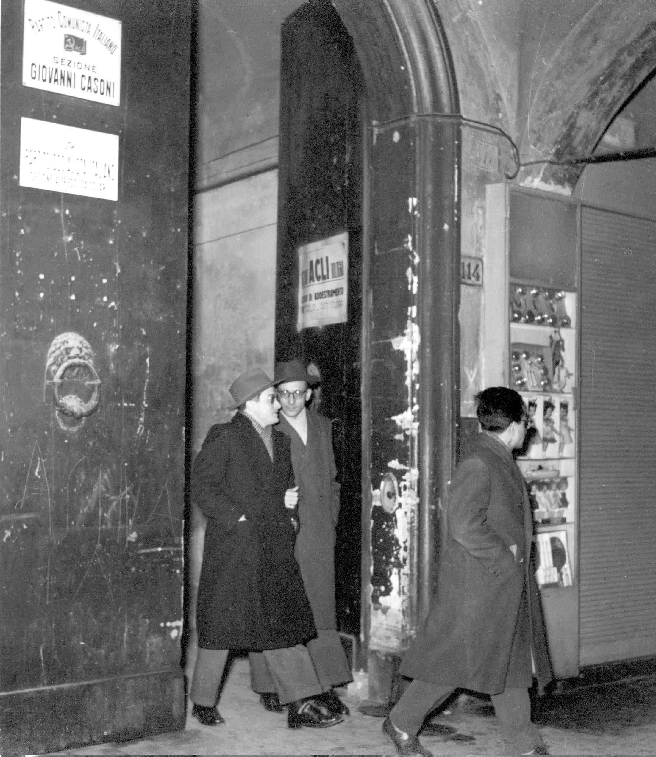1950 con Bersani all'uscita dalle ACLI - Bologna