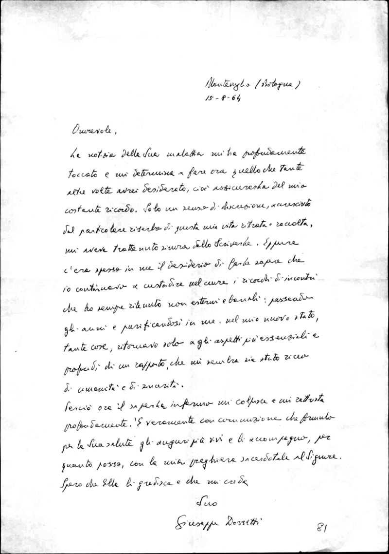 1964 08 15 lettera a Togliatti morente