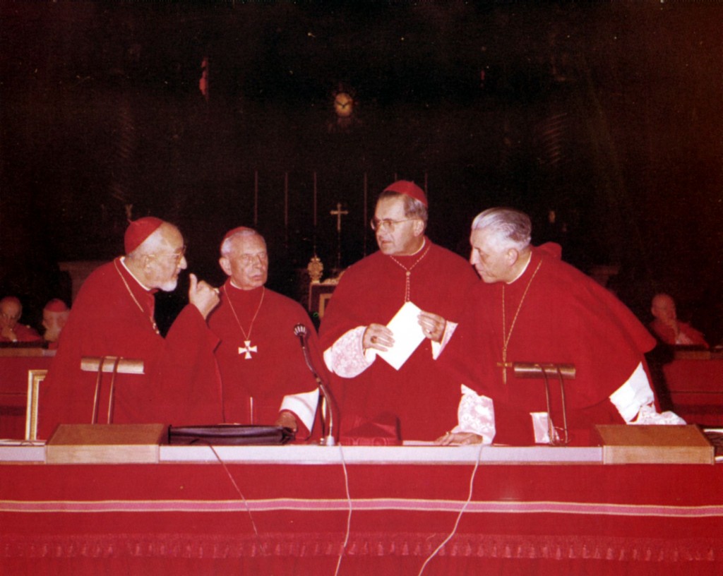 1963 Gregoire-Pierre Agagianian, Giacomo Lercaro, Julius Dopfner, Leon-Joseph Suenens