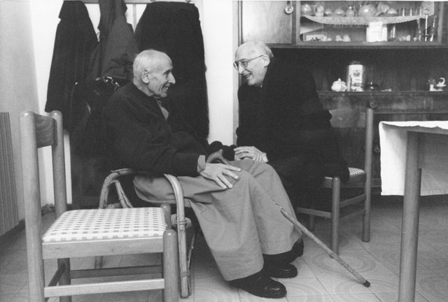 1995 02 05 in sacrestia seduto con Caponnetto - Sariano di Trecenta